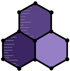 Graphite technologies company logo purple atoms code